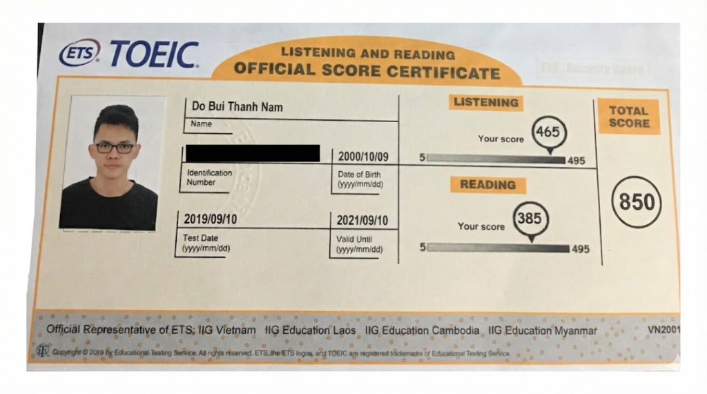 Chứng chỉ tiếng Anh Toeic